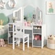 image 3 of COSTWAY Kids Vanity Desk & Chair 2 in 1 Makeup Pretend White