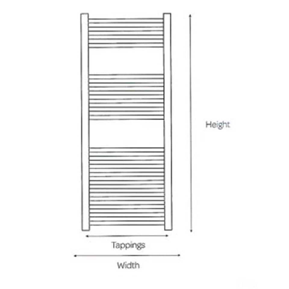image 1 of 1600mm (H) x 500mm (W) - Vertical SQUARE - 25mm - Chrome - Bathroom Towel Rail - (Clifton Rail) -(1.6m x 0.5m)