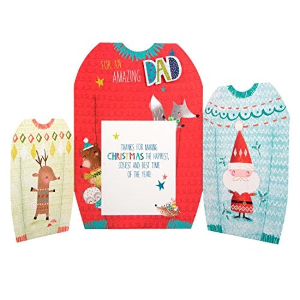 image 1 of Christmas Card To Dad 'Festive Jumpers'