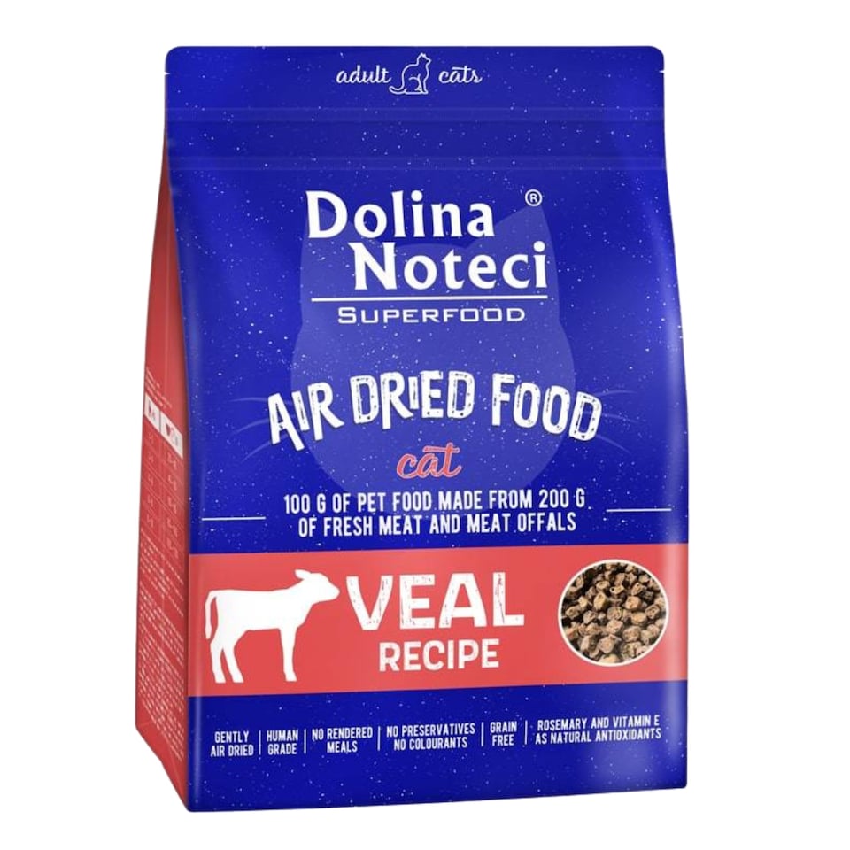 image 1 of Dolina Noteci Superfood with Veal for Cat 1000g a Premium Air Dried Food High Quality meal Supports your Pets Health x1