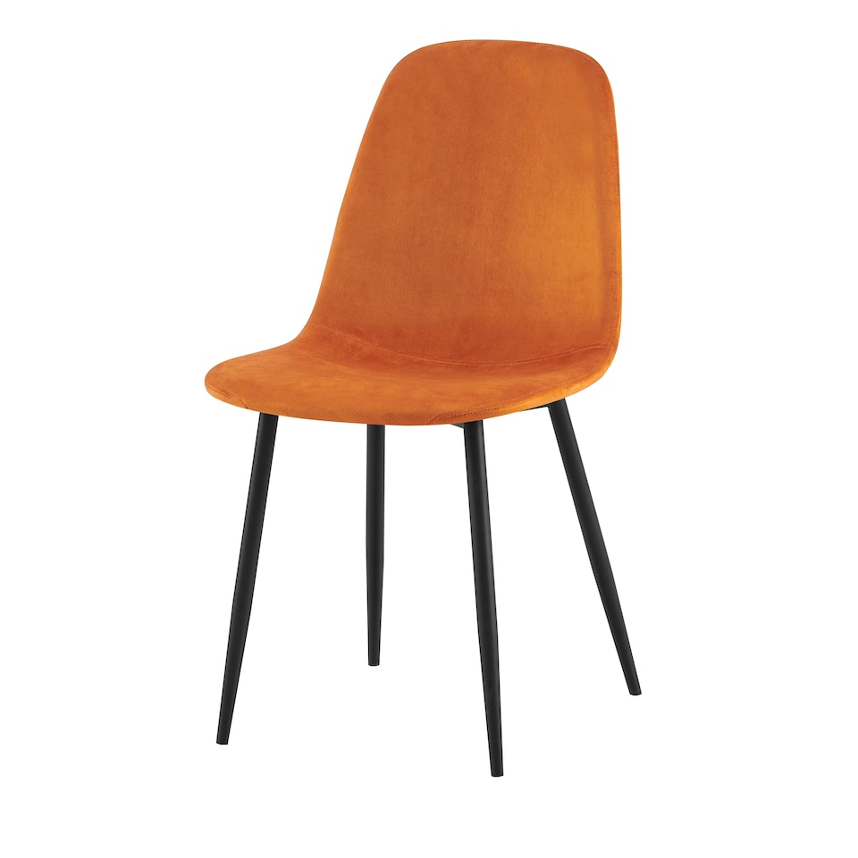 image 1 of Luxe Dining Chair 4pc Apricot Orange Wood Printed Coating Orange