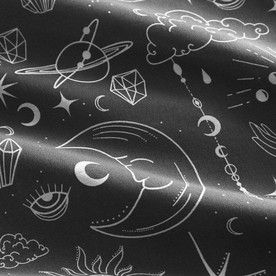 image 1 of Celestial Duvet Cover Set - Black - Single