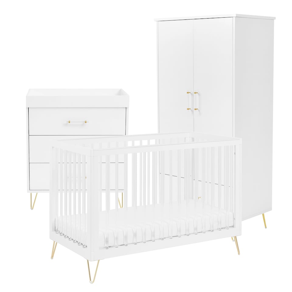 image 1 of Babymore Kimi Acrylic 3 Piece Nursery Room Set