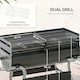 image 3 of Outsunny Charcoal BBQ Grill with Double Grill, Table, Storage Shelf and Wheels