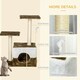 image 5 of PawHut Cat Tree Tower Kitten House Scratching Post with Mouse Toy Brown