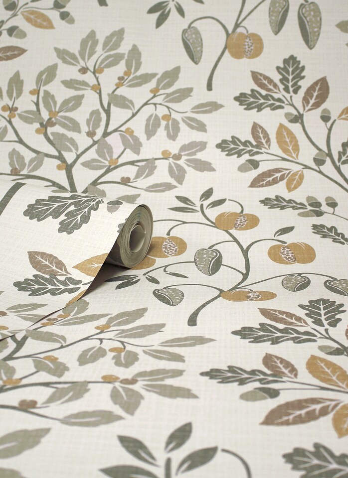 image 1 of Crown M1760 Rowan Autumn Trees Wallpaper, Natural