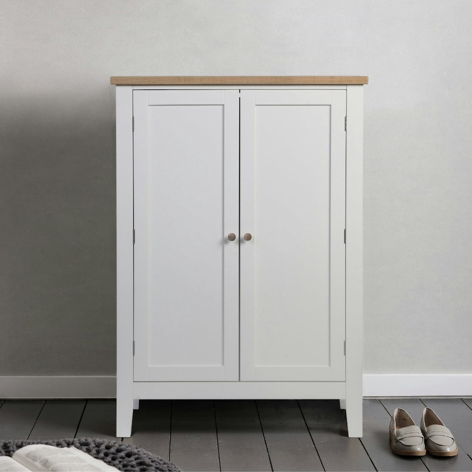 image 1 of Jakkvik Shoe Storage Cabinet in Classic White White