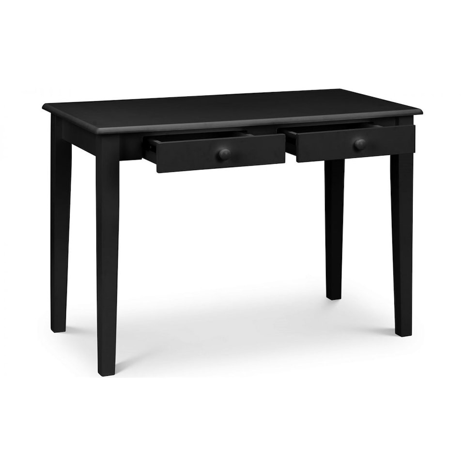 image 1 of Black Free-Standing Table with 2 Drawers | Black | Black