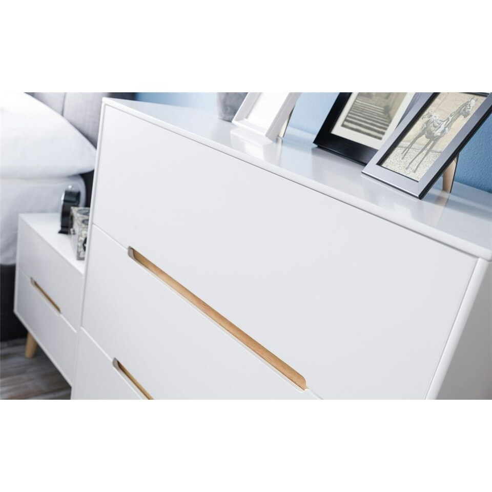 image 1 of Retro White 3 Drawer Chest