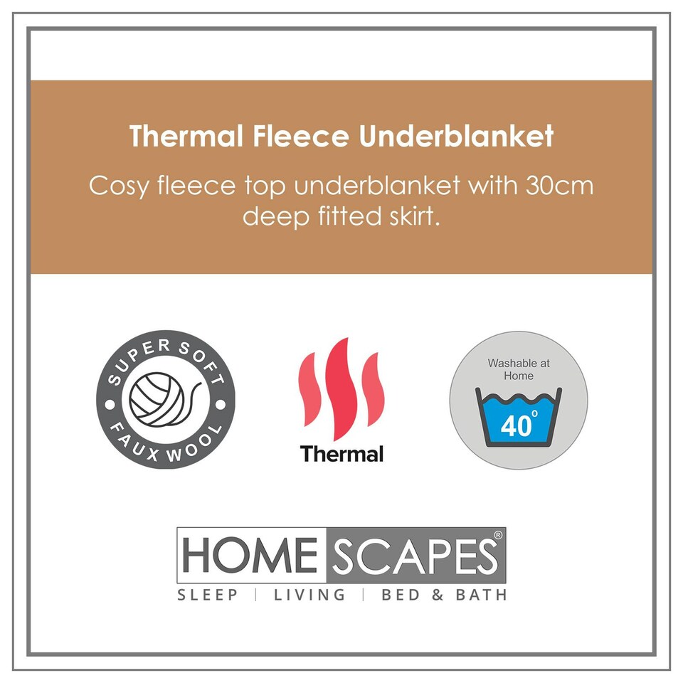 image 1 of Homescapes Cosy Fleece Underblanket - Super King Size | White | Super King