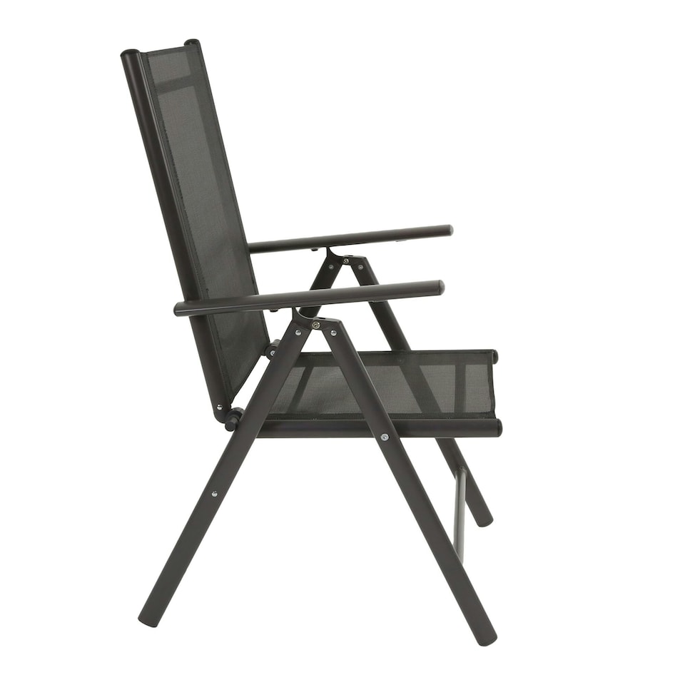 image 1 of 'Varna' Reclining Aluminium Camping Chair Black