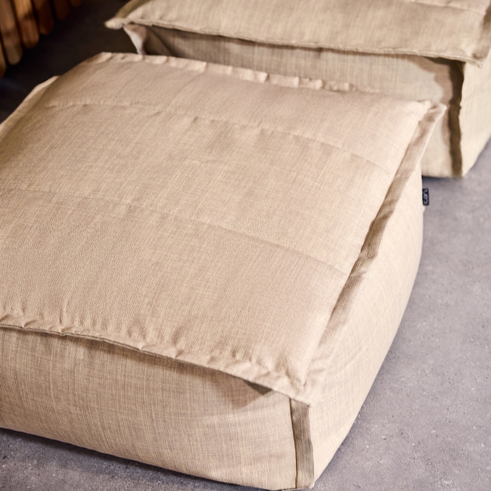 image 1 of Dolce Indoor Outdoor Bean Bag Lounger and Footstool Beige Patio Chairs | Cream | Cream | 1