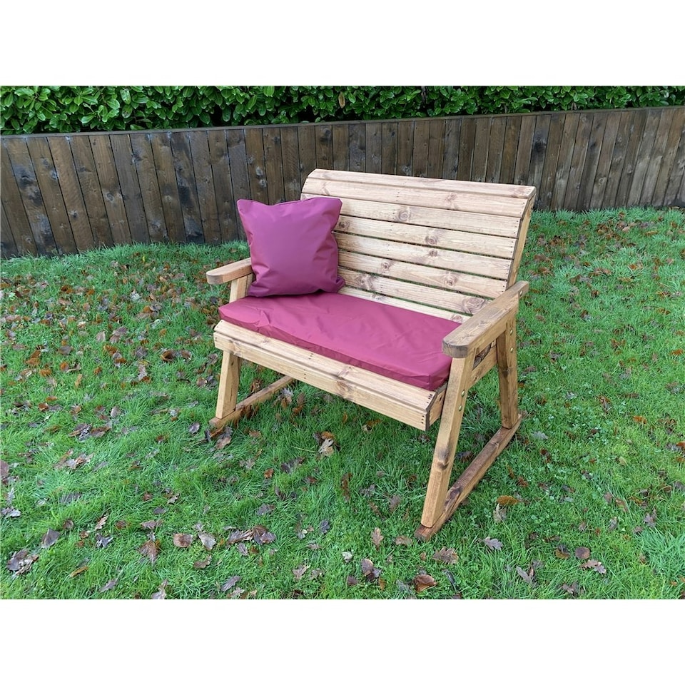 image 1 of Deluxe Rocker Bench With 1 x Bench Cushion Burgundy, 1 x Scatter Cushion Burgundy, 1 x Standard Cover