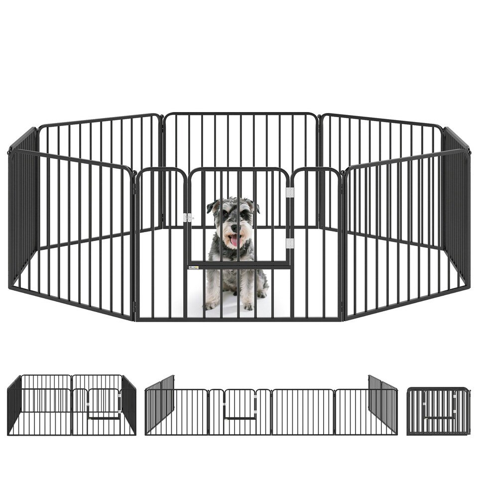 image 1 of PawHut 60cm 8 Panels Heavy-Duty Dog Playpen for Small Dogs