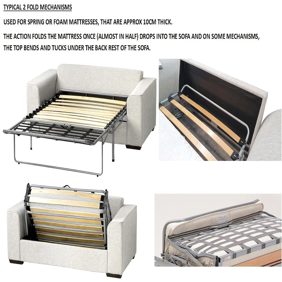 image 1 of Replacement Sofa Bed Mattress,Foam,2 Fold Metal Action Bed Settee Folding Mattress,Zip Cover N/A | Double