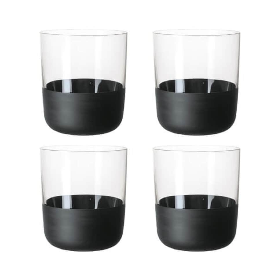 image 1 of Villeroy & Boch Manufacture Rock Noire Set of 4 Old Fashioned Tumblers