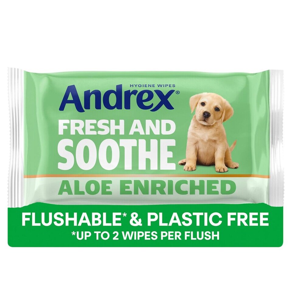 image 1 of Andrex Washlets Skin Kind Flushable Toilet Wipes, 36 Wipes | White | 24 Pack | 24