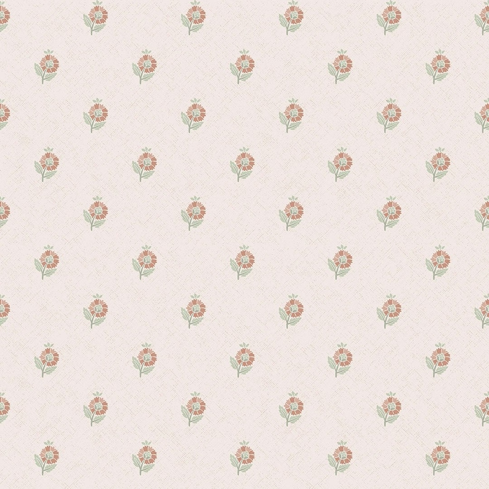 image 1 of Ditsy Posy Wallpaper in Vintage Pink and Sage Multi