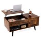 image 1 of COSTWAY Lift Top Coffee Table w/Hidden Compartment Brown Brown