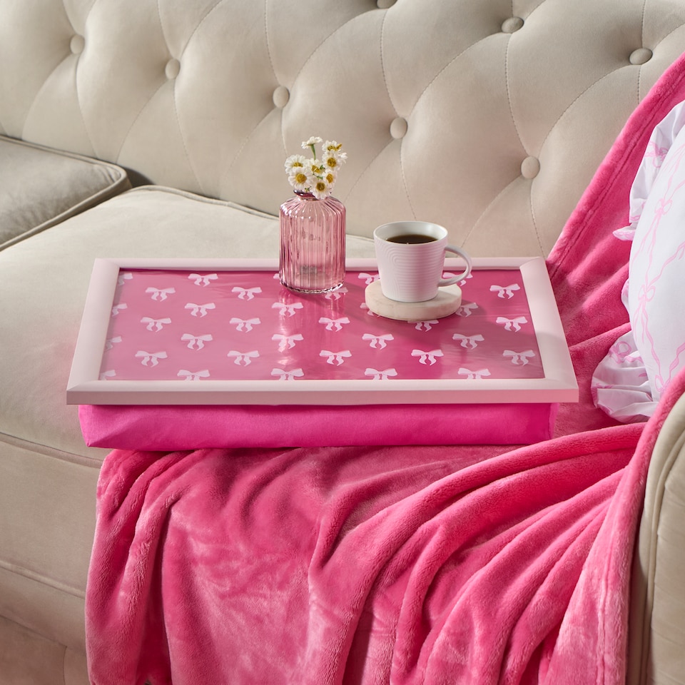 image 1 of OHS Bows Cushioned Serving Lap Tray Soft Padded Portable Lightweight