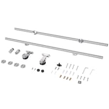 HOMCOM Wooden Sliding Door Kit Stainless Steel Smooth Operation Hardware Track Kit System Unit For Single Door 2000mm | Silver | Silver