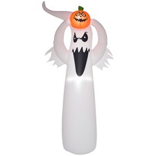 HOMCOM 6FT 1.8m LED Halloween Inflatable Decoration Floating Ghost Pumpkin Party Outdoors Yard Lawn