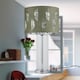 image 8 of Set of 2 Aura - Chrome Table Lamps with Sage Green Fern Shades Chrome | Green