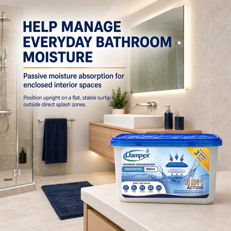 image 1 of Dampex Dehumidifier Moisture Absorber 500ml Tub 10 Pack - Unscented