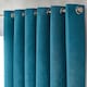 image 2 of Chenille Blackout Ring Top Eyelet Curtains 117cm x 183cm Teal | Blue | Teal | 1