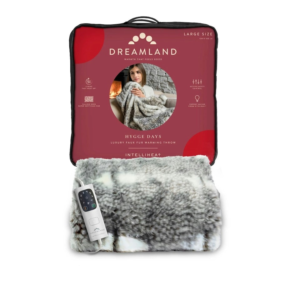 Dreamland HyggeDays Faux Fur Throw-Deer 160X120