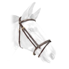 John Whitaker Valencia Super Deluxe Leather Horse Flash Bridle | Brown | Oak Brown | Full | 1