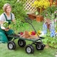 image 2 of Garden Trolley Cart with Pneumatic Wheels and Rotating Handle, Green | Green | Green