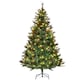 image 1 of HOMCOM 1.8m 6ft PreLit Christmas Tree Artificial Spruce Xmas Tree Warm White LED Holiday Decor with Metal Stand