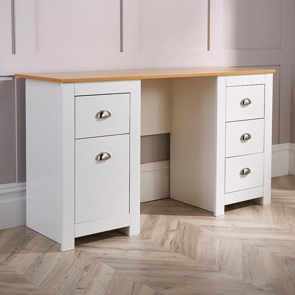 image 1 of Computer Desk Study Table Home Office Workstation Furniture | White