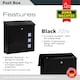 image 2 of Burg-Wachter Aire Wall Mounted Galvanised Steel Lockable Weatherproof Post Box - 37x37x11cm Black