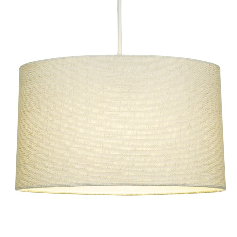 image 1 of Contemporary and Sleek Cream Linen Fabric Oval Lamp Shade 60w Maximum | Cream | 12"