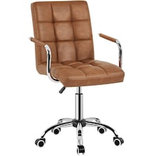 Yaheetech PU Leather Height Adjustable Office Chair Mid-Back