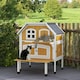 image 2 of PawHut Outdoor Cat House Cat Shelter w/ Openable Asphalt Roof, Escape Doors