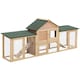 image 1 of PawHut Rabbit Hutch, Guinea Pig Hutch Outdoor Wooden 2 Storey Bunny House