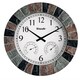 image 1 of 13.5" Faux Slate Waterproof Indoor/Outdoor Wall Clock with Thermometer & Hygrometer