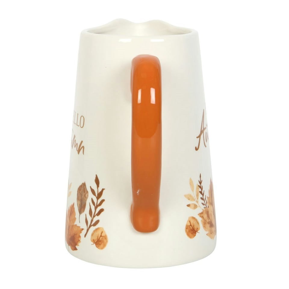 image 1 of Ceramic Hello Autumn Flower Jug Vase - 18cm