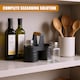 image 4 of GEEZY Salt And Pepper Shakers Glass Condiment Pots Grey Set Of Two