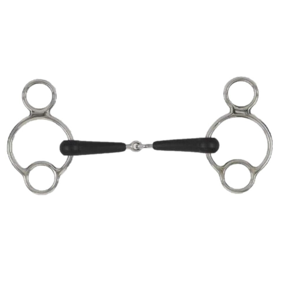 Equirubber Equikind+ Universal Jointed Horse Mouth Bit - Silver/Black - 5.5in
