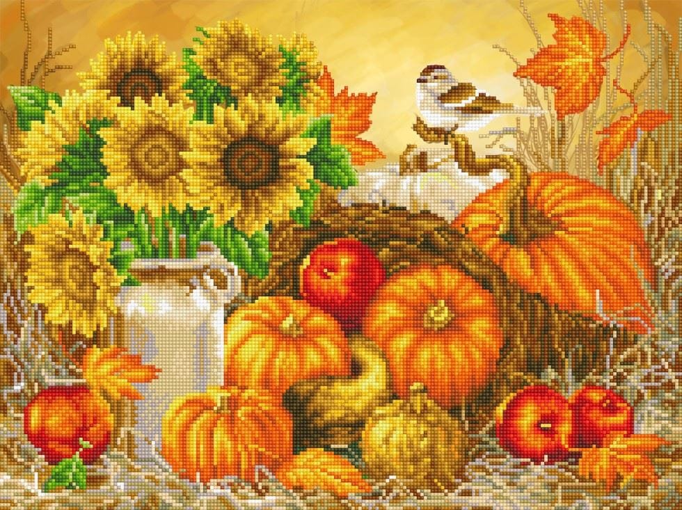 Diamond Dotz Diamond Painting Kit Autumn Harvest, Flowers, Food Pattern