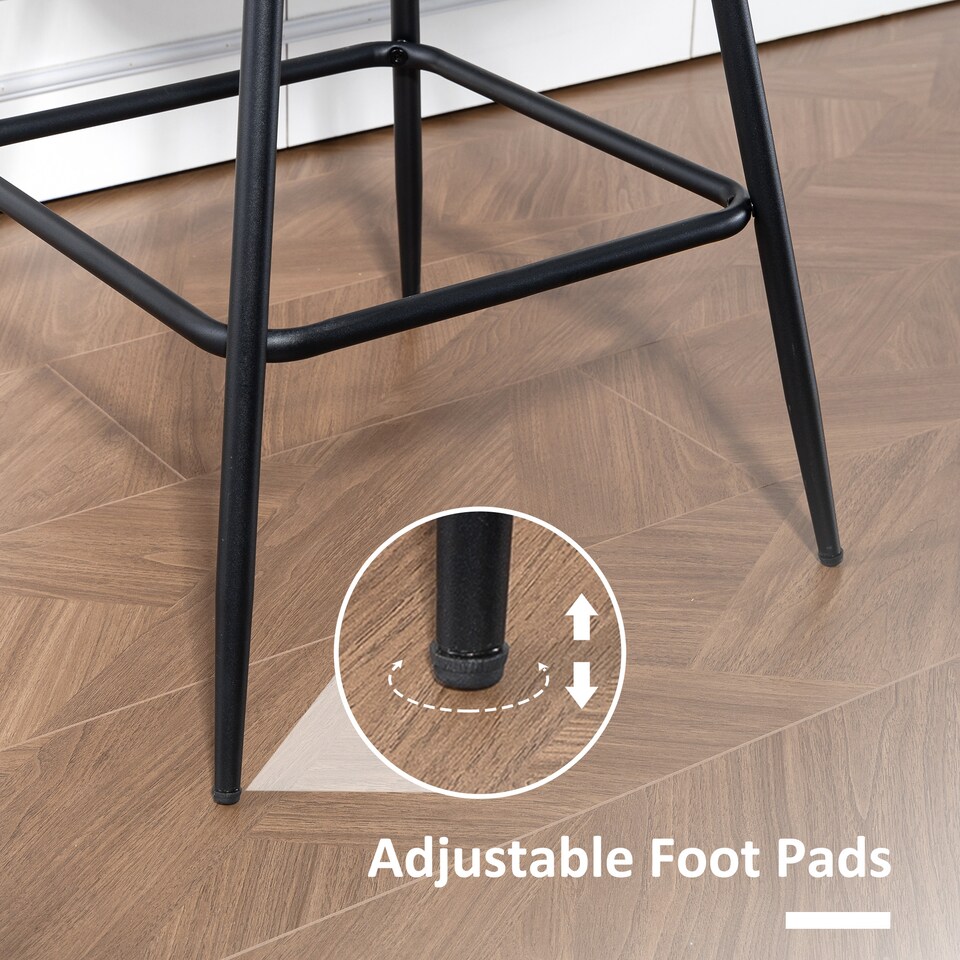 image 1 of HOMCOM Swivel Bar Stools Set of 2, PU Leather Upholstery