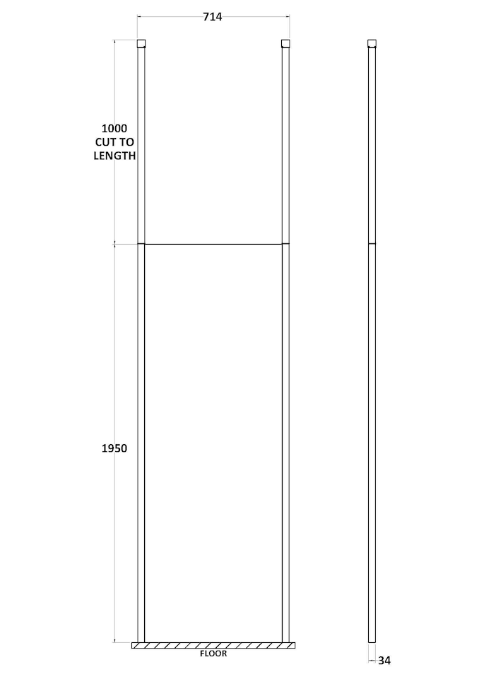 image 1 of Balterley Contemporary Wetroom Screen Aluminium - Wetroom Screen | Silver | Chrome