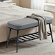 image 6 of HOMCOM Shoe Bench, PU Leather Shoe Storage Bench for Entryway, Grey Grey | Black