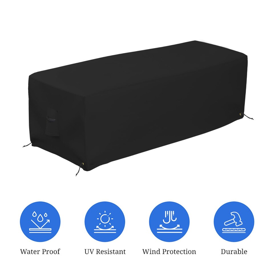 image 1 of Covers&All Rectangular Fire Pit Cover, Rectangle shape, 38 in L x 28 in W x 17 in H, Black