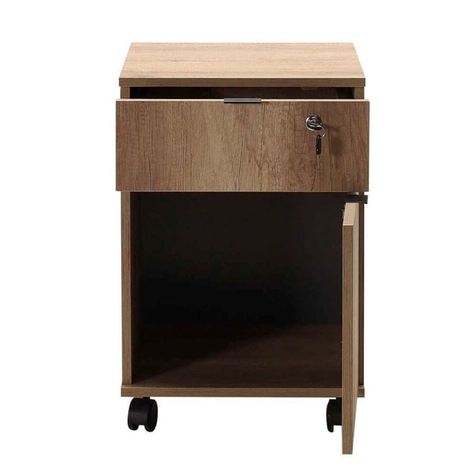 image 1 of Home Office Mobile Lockable Filing Cabinet - Tori Oak Brown