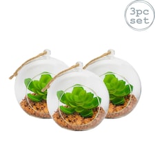 Nicola Spring Hanging Glass Terrariums - 12cm - Clear